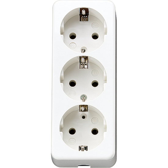SCHUKO®-розетка, 3-ная, 16 A / 250 В ~, 10 S 23 L WW