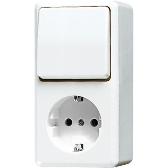 SCHUKO®-розетка 16 A / 250 B ~ с универсальным выключателем 10 AX / 250 B ~, 676 A WW