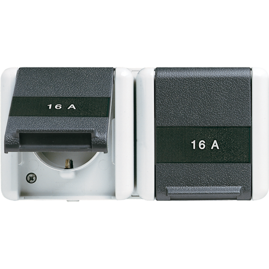 2-gang SCHUKO® socket 16 A / 250 V ~, 8220 NAW