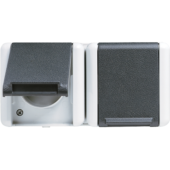 2-gang socket, French/Belgian system, 8221 FKI W