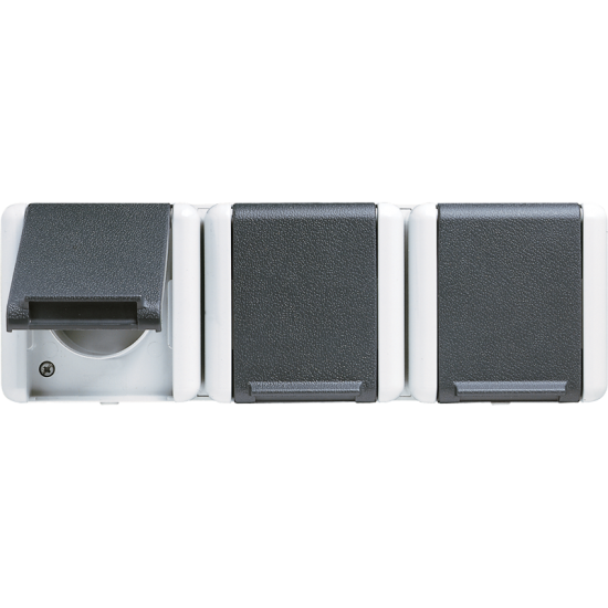 3-gang socket, French/Belgian system, 8231 FKI W