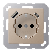 SCHUKO® socket with USB charger, A 1520-15 CA CH