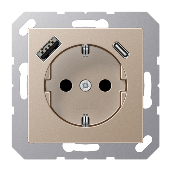 SCHUKO® socket with USB charger, A 1520-15 CA CH