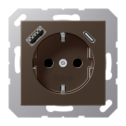 SCHUKO® socket with USB charger, A 1520-15 CA MO