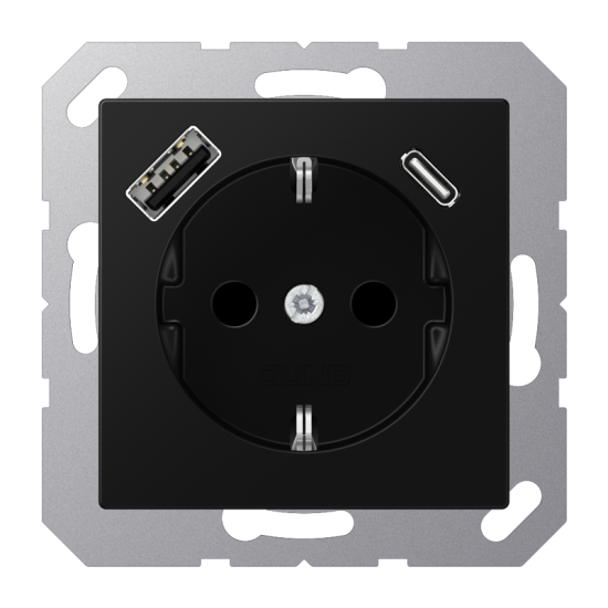 SCHUKO® socket with USB charger, A 1520-15 CA SWM