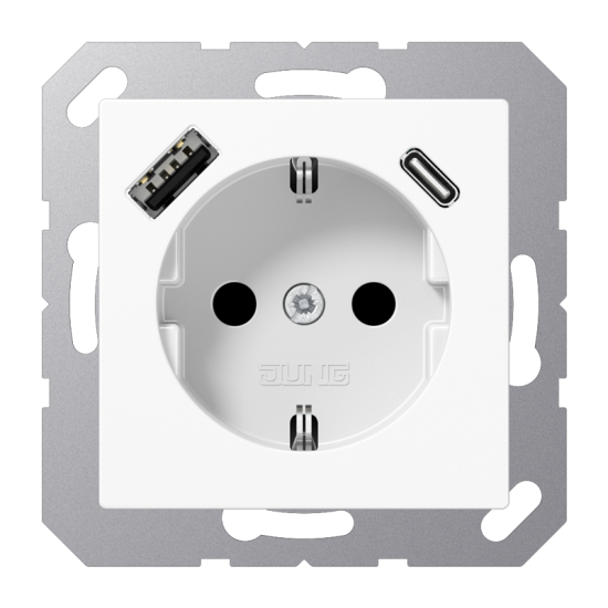 SCHUKO® socket with USB charger, A 1520-15 CA WW