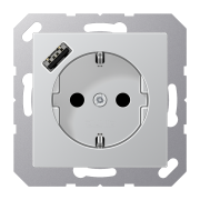 SCHUKO® socket with USB charger, A 1520-18 A AL