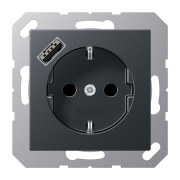 SCHUKO® socket with USB charger, A 1520-18 A ANM