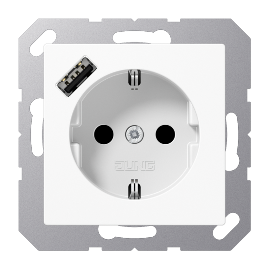 SCHUKO® socket with USB charger, A 1520-18 A WW