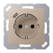 SCHUKO® socket with USB charger, A 1520-18 C CH