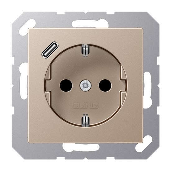 SCHUKO® socket with USB charger, A 1520-18 C CH