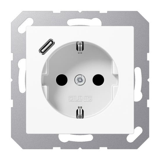 SCHUKO® socket with USB charger, A 1520-18 C WW