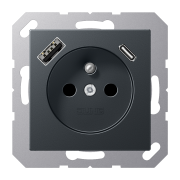 Розетка, франко-бельгийской системы, c USB зарядным устройством, A 1520F-15 CA ANM