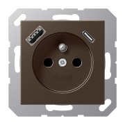 Розетка, франко-бельгийской системы, c USB зарядным устройством, A 1520 F-15 CA MO
