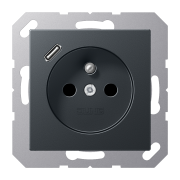 Розетка, франко-бельгийской системы, c USB зарядным устройством, A 1520F-18 C ANM