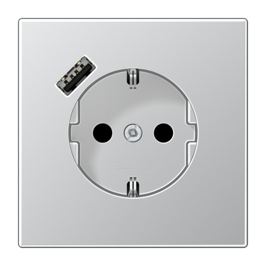 SCHUKO® socket with USB charger, AL 1520-18 A-L