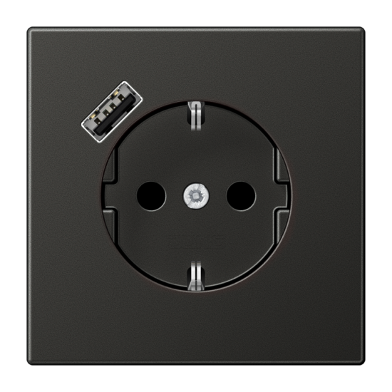 SCHUKO® socket with USB charger, AL 1520-18 A AN-L