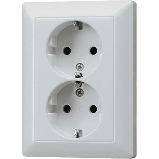 2-gang SCHUKO® socket 16 A / 250 V ~, AL 5020 KI-L