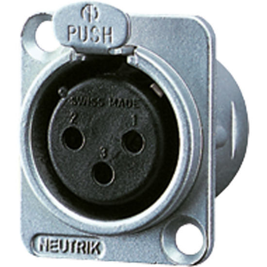 XLR connector with panel housing, CXLR-D
