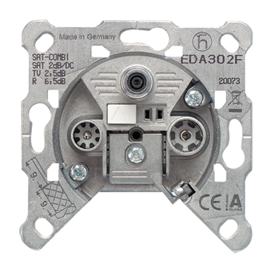 SAT-TV-FM socket outlet insert, EDA 302 F