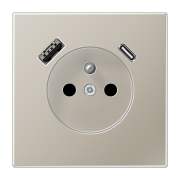 Розетка, франко-бельгийской системы, c USB зарядным устройством, ES 1520 F-15 CA-L