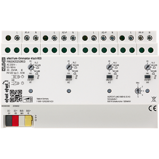 eNet радиодиммер 4-группы, для DIN-рейки, FM UD 420250 REG