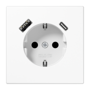 SCHUKO® socket with USB charger, LS 1520-15 CA WW