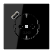 SCHUKO® socket with USB charger, LS 1520-18 A SW