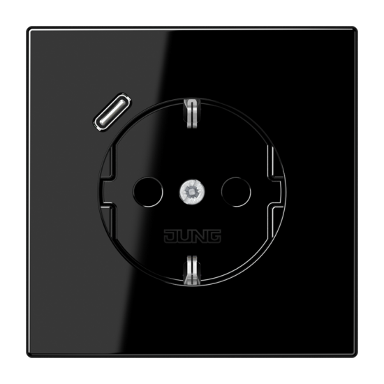 SCHUKO® socket with USB charger, LS 1520-18 C SW