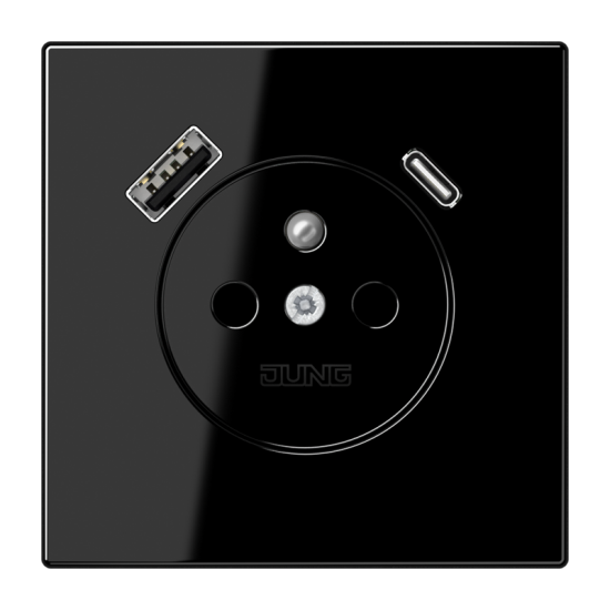 Розетка, франко-бельгийской системы, c USB зарядным устройством, LS 1520 F-15 CA SW