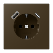 SCHUKO® socket with USB charger, ME 1520-15 CA AT-L