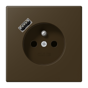 Розетка, франко-бельгийской системы, c USB зарядным устройством, ME 1520 F-18 A AT-L